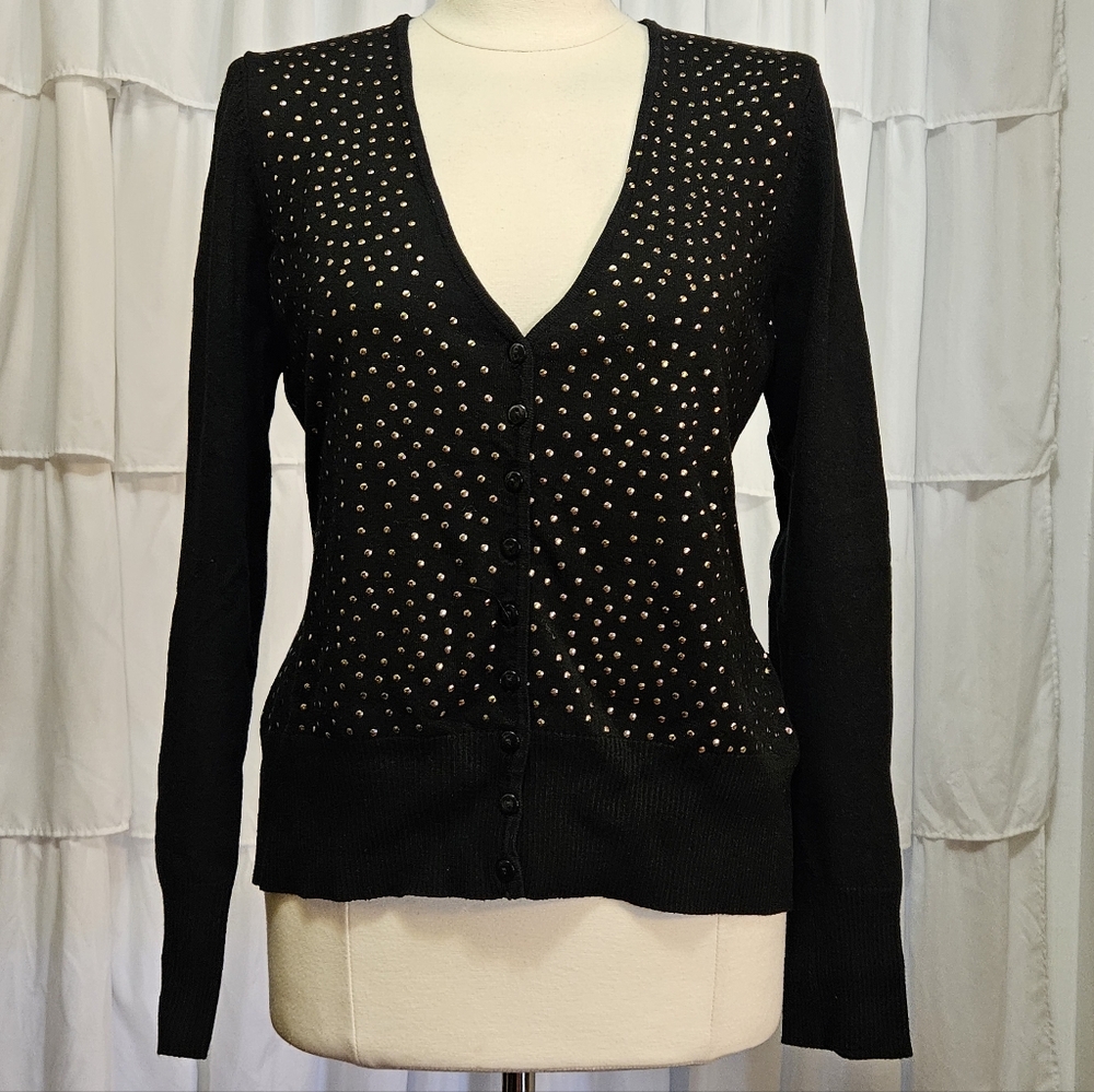 Red Black Studded Women's Sweater/Cardigan